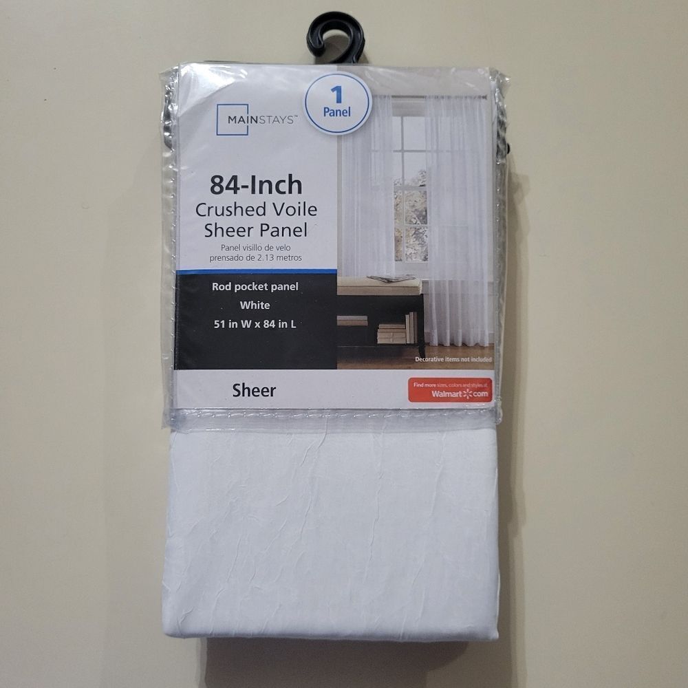 Mainstays White Crushed Voile Sheer Panel